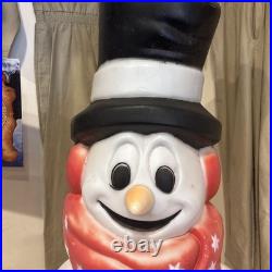 Large Vintage Snowman Blow Mold Red Scarf