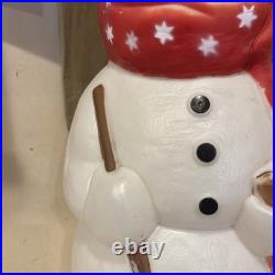 Large Vintage Snowman Blow Mold Red Scarf