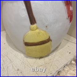 Large Vintage Snowman Blow Mold Red Scarf