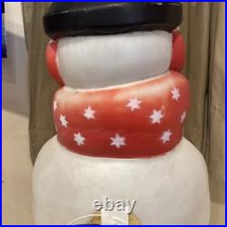 Large Vintage Snowman Blow Mold Red Scarf