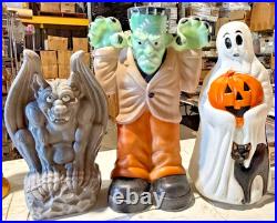 Large collection of VINTAGE blow molds 40 pieces lot Halloween Christmas Santa