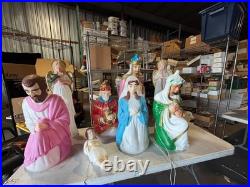 Large collection of VINTAGE blow molds 40 pieces lot Halloween Christmas Santa