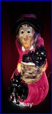 Lg 34 Witch Lighted Blow Mold By GENERAL FOAM Great Vt Cond Colorful USA made