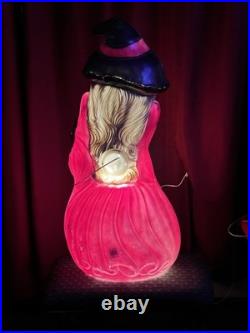 Lg 34 Witch Lighted Blow Mold By GENERAL FOAM Great Vt Cond Colorful USA made