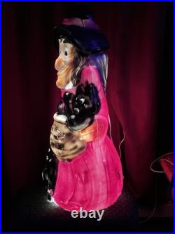 Lg 34 Witch Lighted Blow Mold By GENERAL FOAM Great Vt Cond Colorful USA made