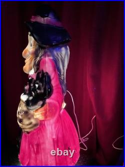 Lg 34 Witch Lighted Blow Mold By GENERAL FOAM Great Vt Cond Colorful USA made
