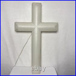 Lighted 1998 Vintage Union Products White Cross Blow Mold Easter Christmas