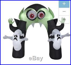 Lighted Monster Archway Eyes Spin Halloween inflatable blow Up 10.5ft Vampire