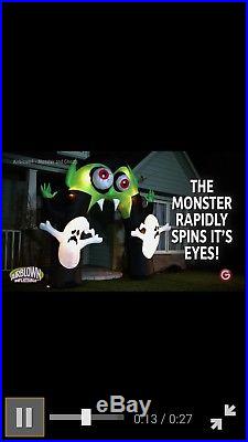 Lighted Monster Archway Eyes Spin Halloween inflatable blow Up 10.5ft Vampire