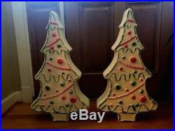 Lot 2 NEW Vintage HTF 28 Don Featherstone Gingerbread Christmas Tree Blow Mold
