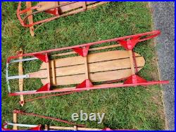 Lot Of 11 Metal Wood Wooden Snow Sled Sleigh Flexible Flyer Christmas Display