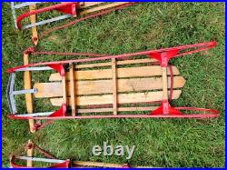 Lot Of 11 Metal Wood Wooden Snow Sled Sleigh Flexible Flyer Christmas Display