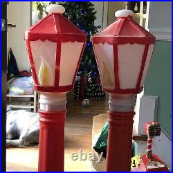 Lot Of 2 VTG 1969 CHRISTMAS 39 STREET LAMP LIGHT BLOW MOLD EMPIRE PLASTIC CORP