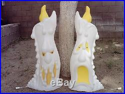 Lot of (2) 36 Two-sided Spooky Candle Halloween Lighted Blow Mold Yard Decor