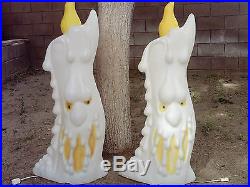 Lot of (2) 36 Two-sided Spooky Candle Halloween Lighted Blow Mold Yard Decor