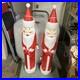 Lot of 2 VTG 39 Don Featherstone Pencil SANTA Christmas Lighted BLOW MOLD