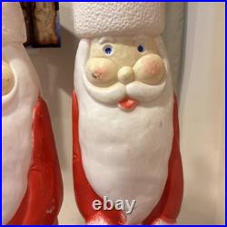 Lot of 2 VTG 39 Don Featherstone Pencil SANTA Christmas Lighted BLOW MOLD