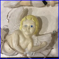 Lot of 2 Vtg. 1997 Don Featherstone Union Blow Mold Cherub Cupid Winged Angel