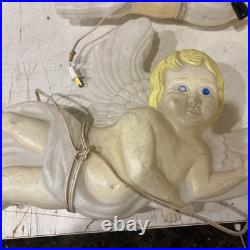 Lot of 2 Vtg. 1997 Don Featherstone Union Blow Mold Cherub Cupid Winged Angel