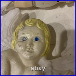 Lot of 2 Vtg. 1997 Don Featherstone Union Blow Mold Cherub Cupid Winged Angel