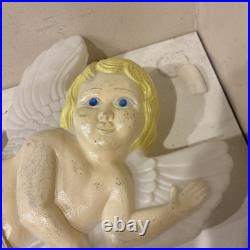 Lot of 2 Vtg. 1997 Don Featherstone Union Blow Mold Cherub Cupid Winged Angel