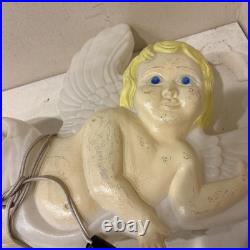 Lot of 2 Vtg. 1997 Don Featherstone Union Blow Mold Cherub Cupid Winged Angel