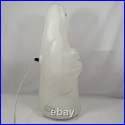 Lot of 2 Vtg Empire Halloween Blow Mold Ghost Holding Skull & Pumpkin Light 23