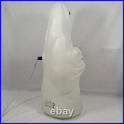 Lot of 2 Vtg Empire Halloween Blow Mold Ghost Holding Skull & Pumpkin Light 23