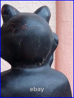 Lrg! Vntage Halloween Blow Mold Black Cat On A Pumpkin 35tall -shipping Info
