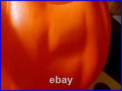 Lrg! Vntage Halloween Blow Mold Black Cat On A Pumpkin 35tall -shipping Info