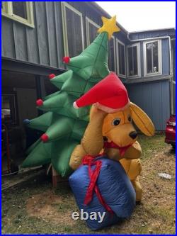 Massive Gemmy Airblown Inflatable 12ft+ Christmas Tree With Dog Present Works