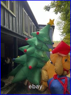 Massive Gemmy Airblown Inflatable 12ft+ Christmas Tree With Dog Present Works
