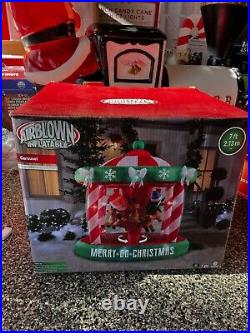 Merry Go Christmas Carousel Airblown Inflatable