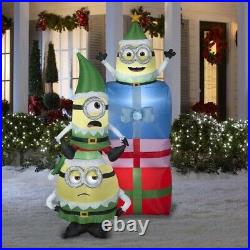 Merry Minions Mischief Bob Stuart And Otto Elves 6.5 Feet Inflatable Christmas
