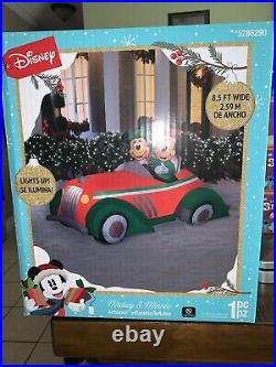 Mickey and Minnie Disney Airblown Light-Up Christmas Car Inflatable