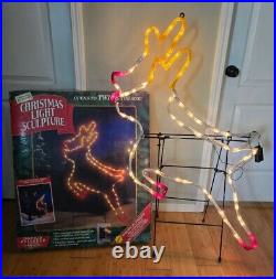 Mr Christmas Lighted Light Sculpture Double Reindeer 31 by 50