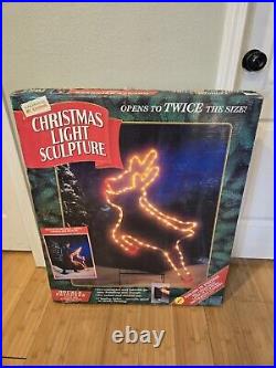 Mr Christmas Lighted Light Sculpture Double Reindeer 31 by 50