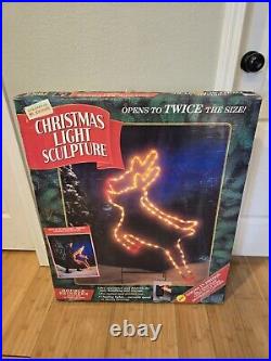 Mr Christmas Lighted Light Sculpture Double Reindeer 31 by 50