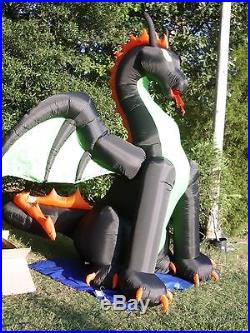 NEW 13' ANIMATED Lighted Dragon withMOVING Wings Halloween Airblown Inflatable-WOW