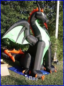 NEW 13' ANIMATED Lighted Dragon withMOVING Wings Halloween Airblown Inflatable-WOW