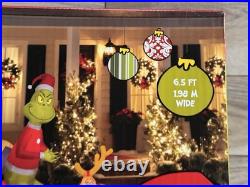 NEW! 6.5ft Grinch & Max Sleigh Christmas Inflatable Self-Inflates Indoor Outdoor
