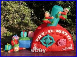 NEW 7.5' Lighted GEMMY Christmas Santa Toy Making Machine Inflatable Airblown