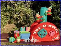 NEW 7.5' Lighted GEMMY Christmas Santa Toy Making Machine Inflatable Airblown