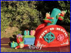 NEW 7.5' Lighted GEMMY Christmas Santa Toy Making Machine Inflatable Airblown
