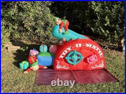 NEW 7.5' Lighted GEMMY Christmas Santa Toy Making Machine Inflatable Airblown