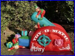 NEW 7.5' Lighted GEMMY Christmas Santa Toy Making Machine Inflatable Airblown