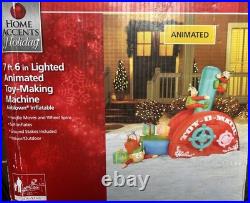 NEW 7.5' Lighted GEMMY Christmas Santa Toy Making Machine Inflatable Airblown