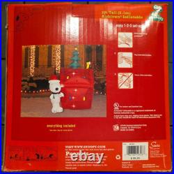NEW 7 Foot Peanuts Xmas Inflatable Snoopy With Woodstock On The Doghouse
