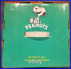 NEW 7 Foot Peanuts Xmas Inflatable Snoopy With Woodstock On The Doghouse