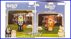 NEW BLUEY + BINGO Halloween Skeleton And Pumpkin Air-blown Inflatable 5 FT NEW